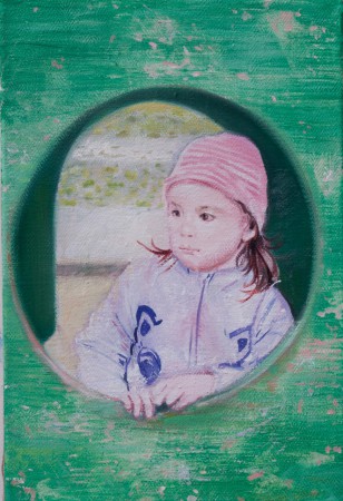 Játszótéren 60x40cm olaj vászon